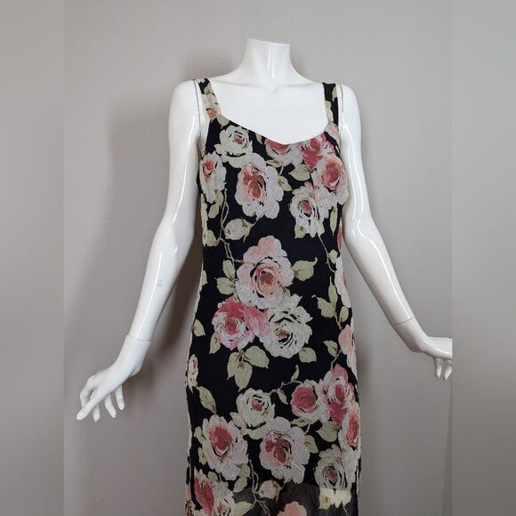 Vintage Floral Slip Dress Size 8 – Ruffle Hem, Romantic Rose Print, Y2K Style - Picture 5 of 8